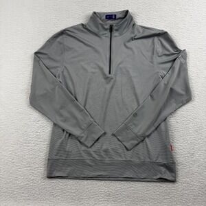 Stitch Golf Scout Top Mens Medium Gray Quarter Zip Stretch Moisture Wicking